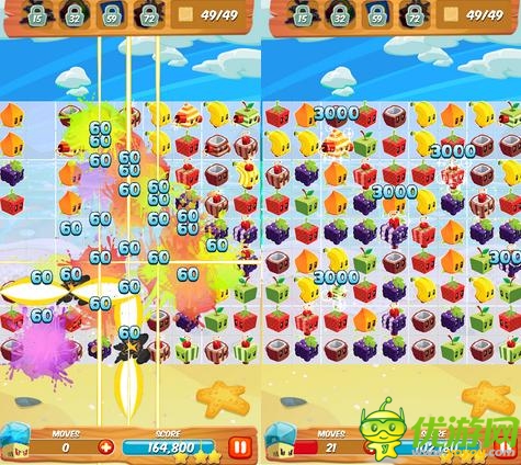 Rovio Stars 发行的一款免费 + IAP 休闲游戏《方块果汁》