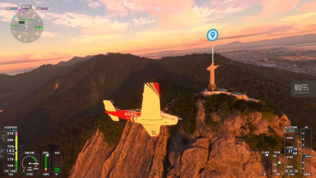 《微软模拟飞行》的巴西路线途经里约热内卢的救世主雕像