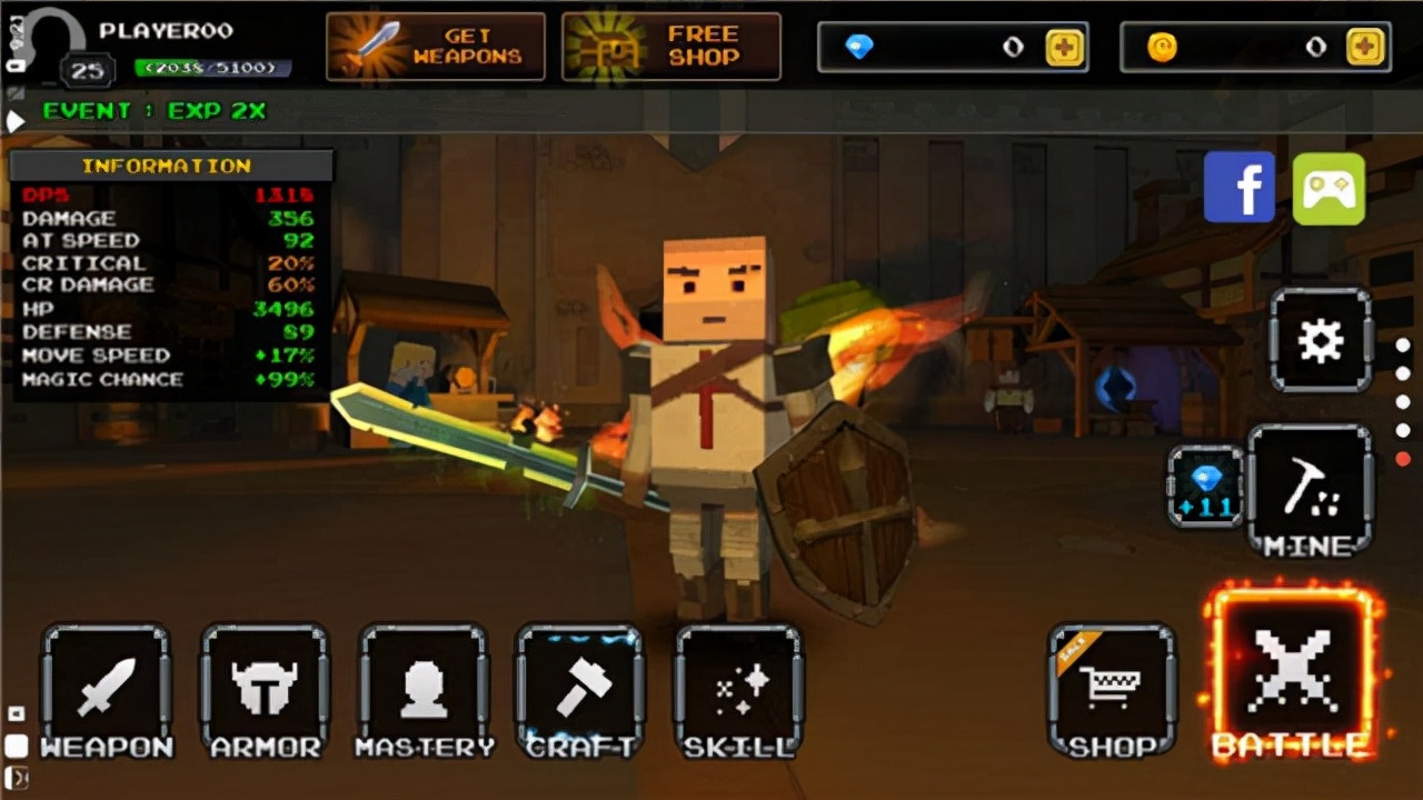 经典地牢冒险元素为题材背景《像素刀片》素风格为主导的动作冒险游戏